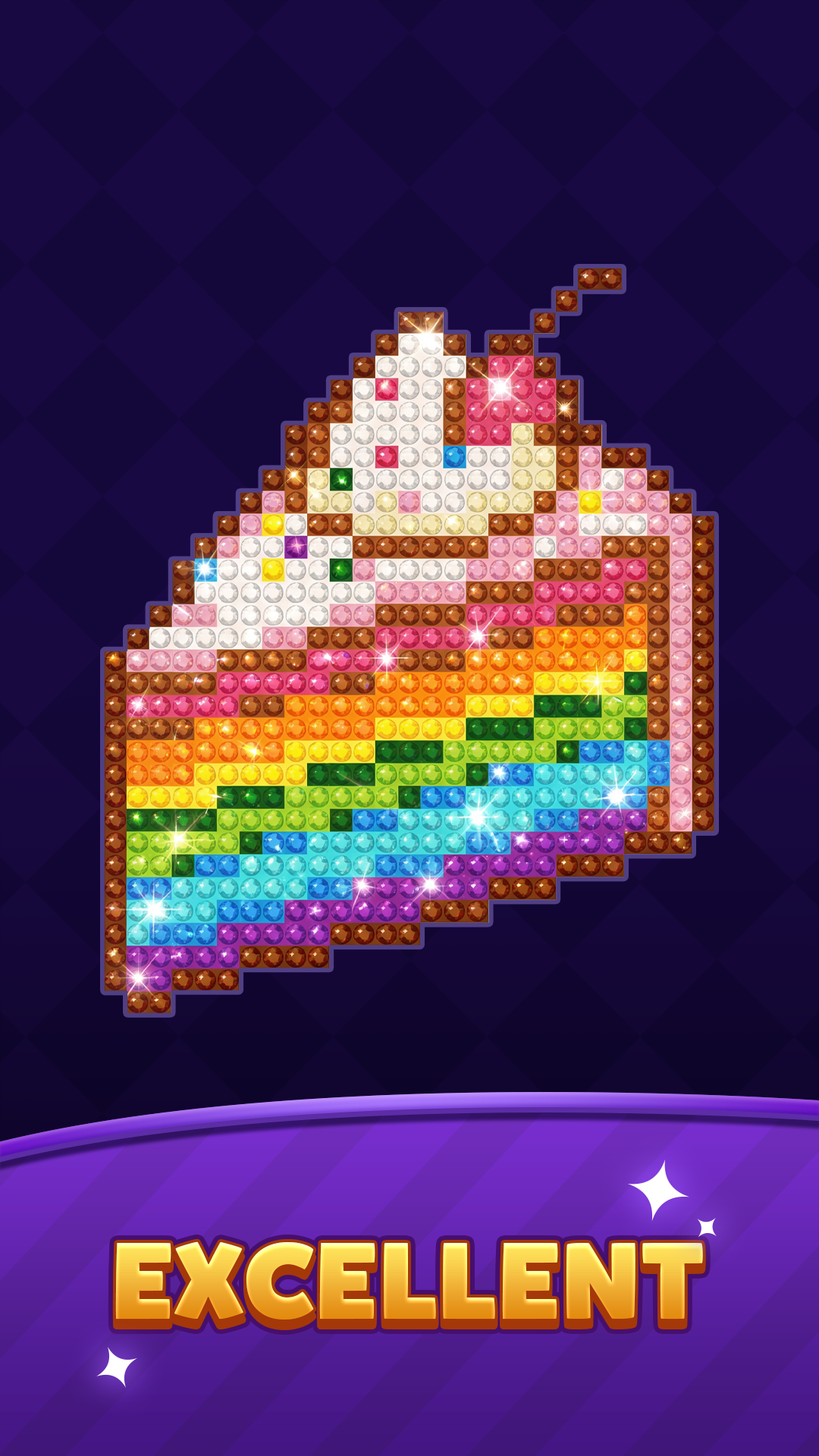 Completed rainbow cake pixel artwork