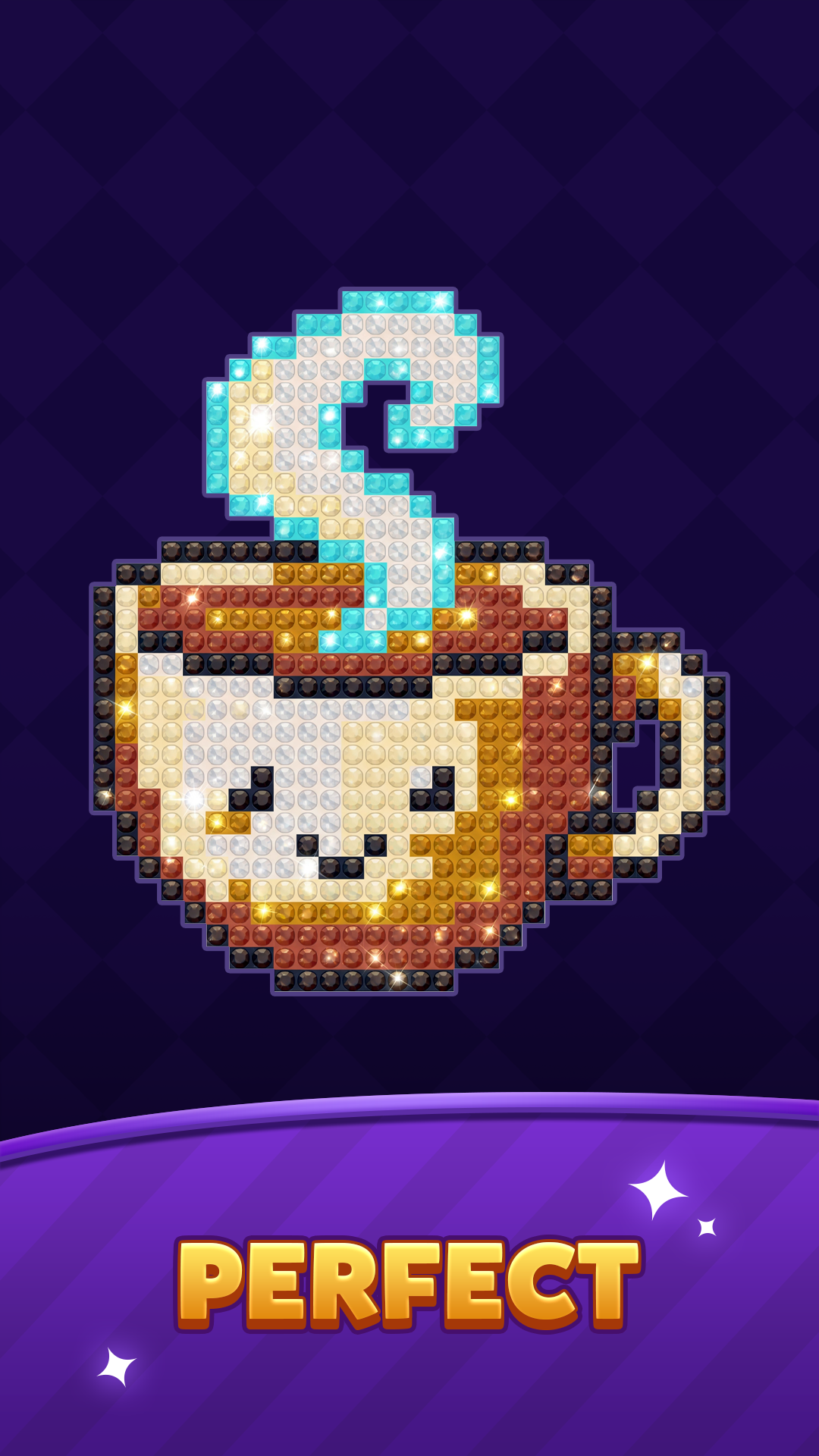 Colorful gem pixel artwork